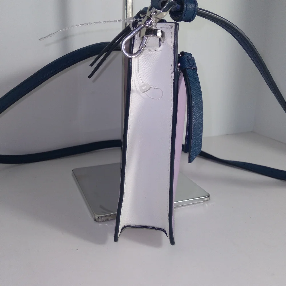 Kate Spade New York Purple/Blue Leather Colorblock Portfolio Crossbody Bag